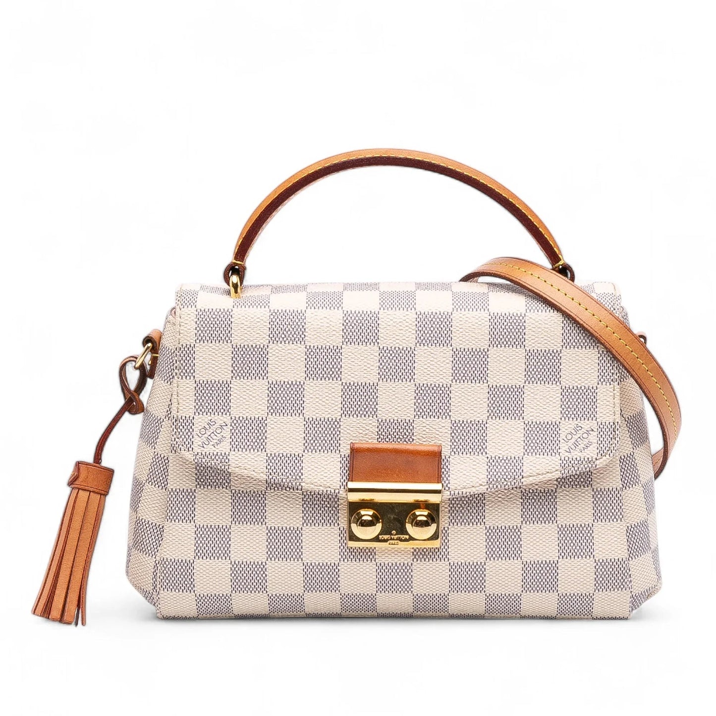 White Louis Vuitton Damier Azur Croisette Satchel