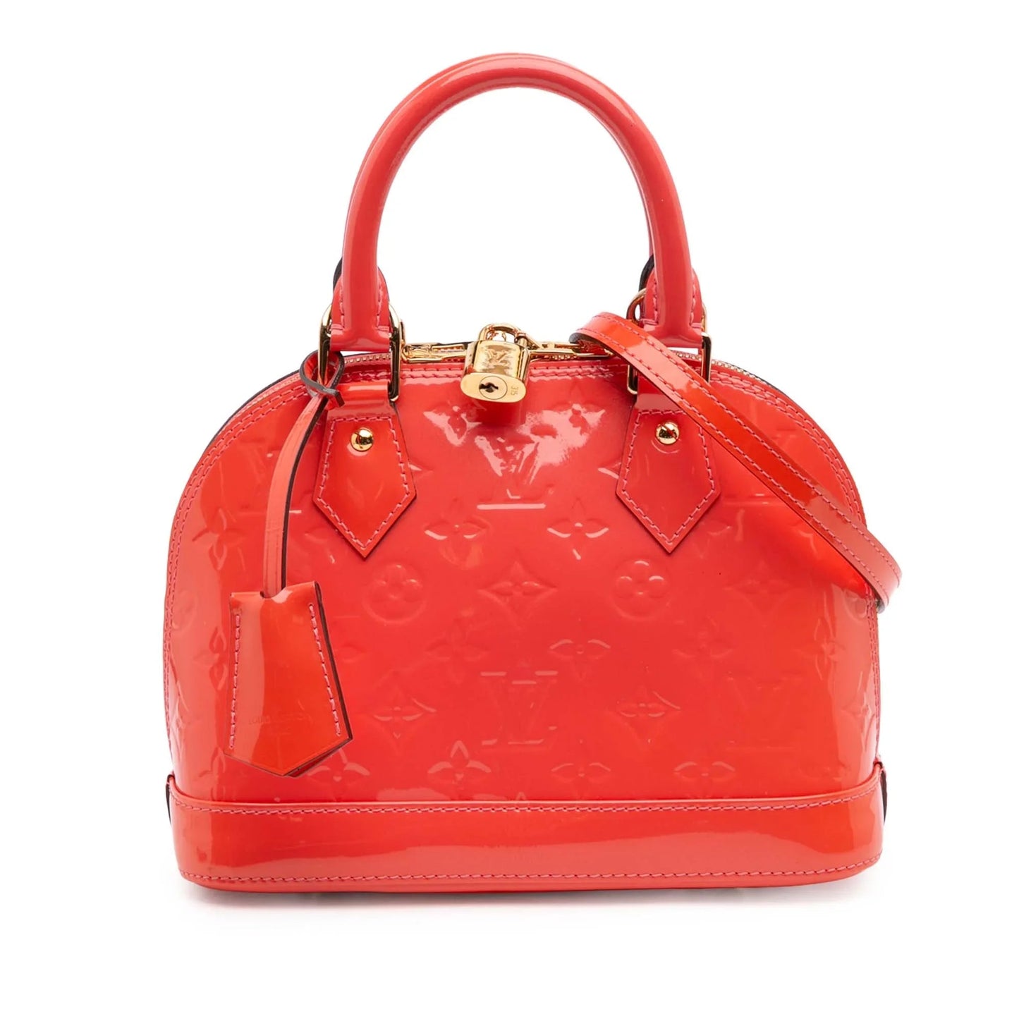 Red Louis Vuitton Monogram Vernis Alma BB Satchel