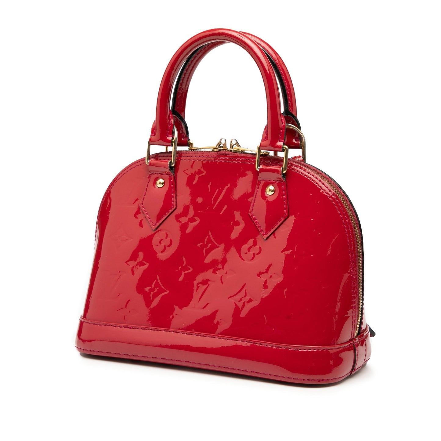Red Louis Vuitton Monogram Vernis Alma BB Satchel