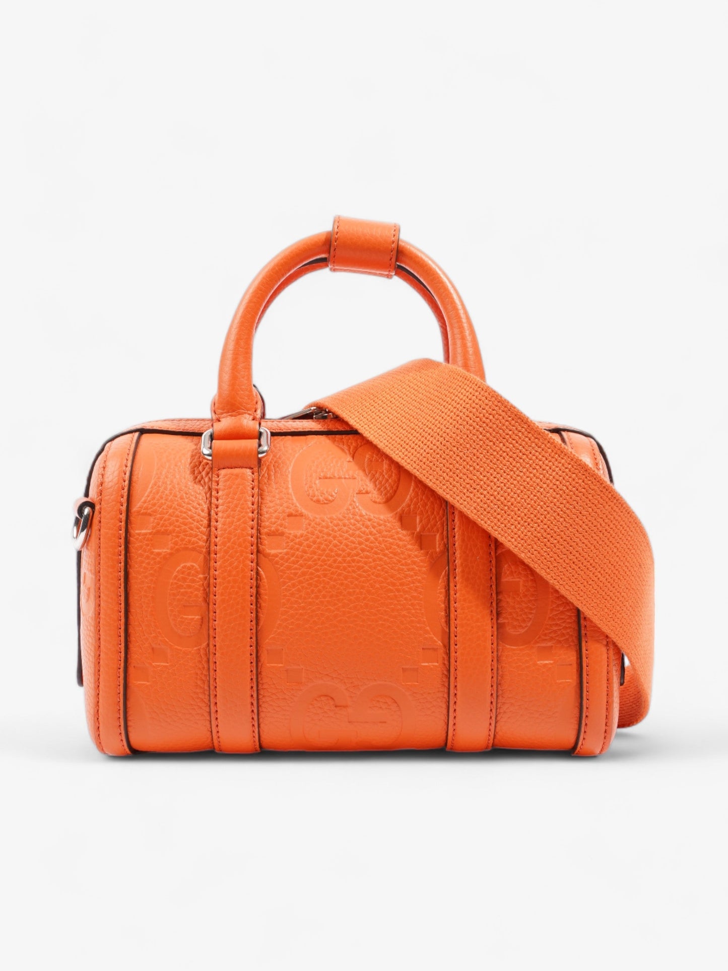 Gucci Jumbo GG Duffle Orange Leather Mini