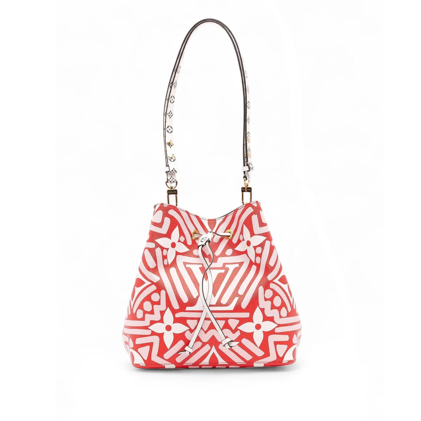 Red Louis Vuitton Monogram Giant Crafty Neonoe MM Bucket Bag