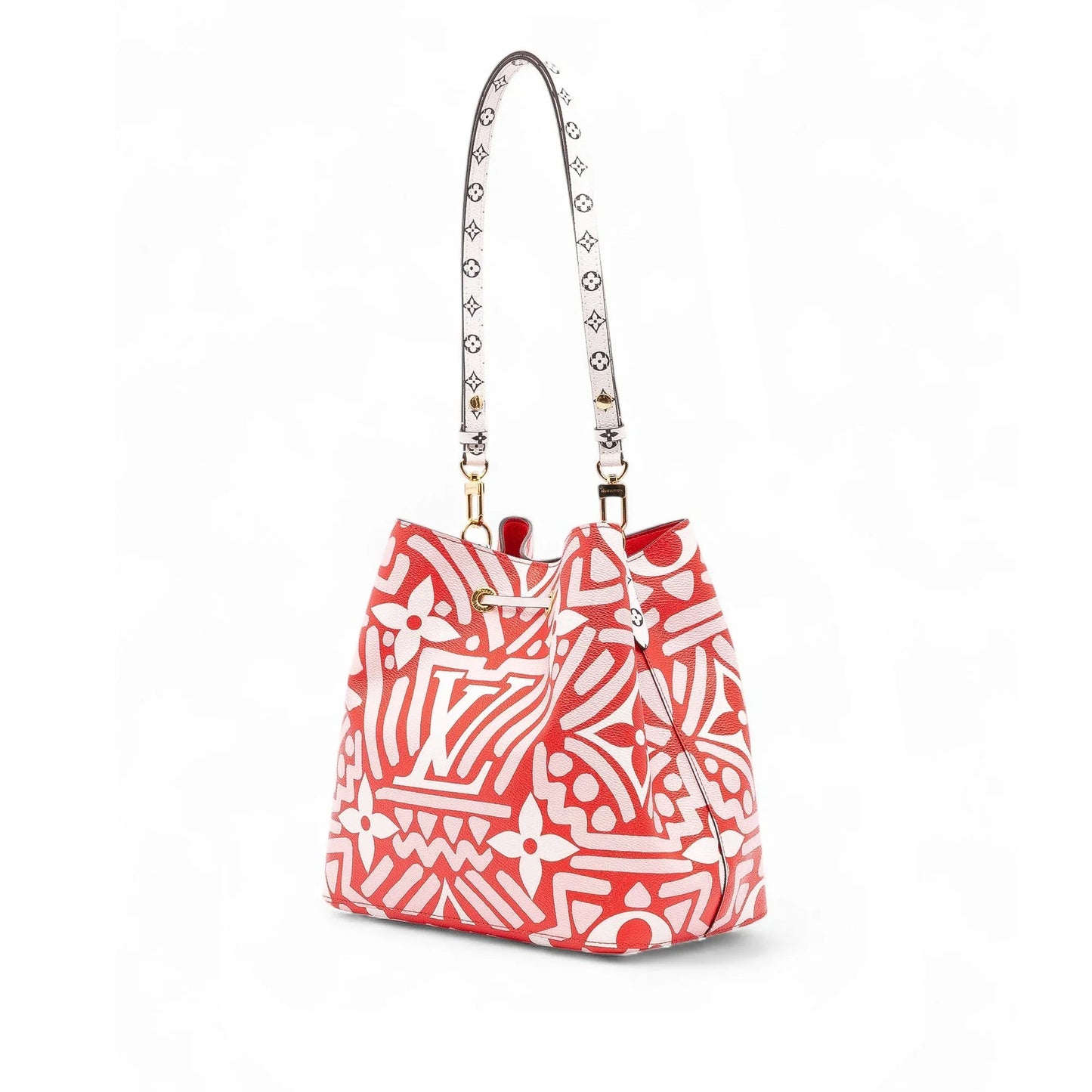 Red Louis Vuitton Monogram Giant Crafty Neonoe MM Bucket Bag