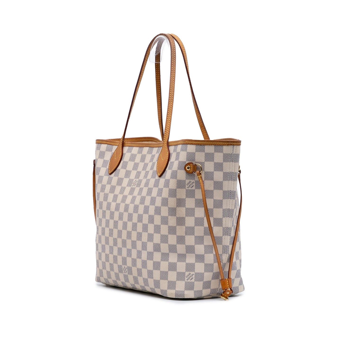 White Louis Vuitton Damier Azur Neverfull MM Tote Bag