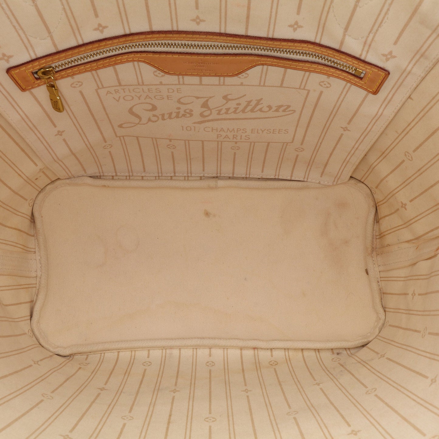 White Louis Vuitton Damier Azur Neverfull MM Tote Bag