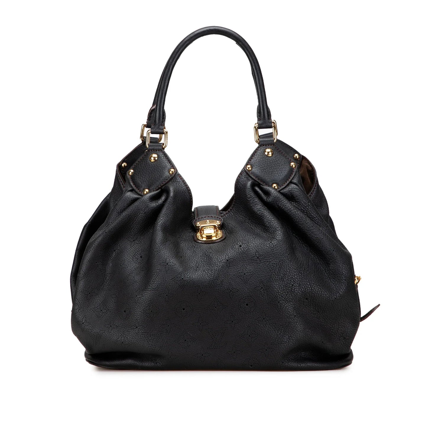 Black Louis Vuitton Monogram Mahina L Hobo Bag