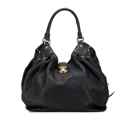 Black Louis Vuitton Monogram Mahina L Hobo Bag