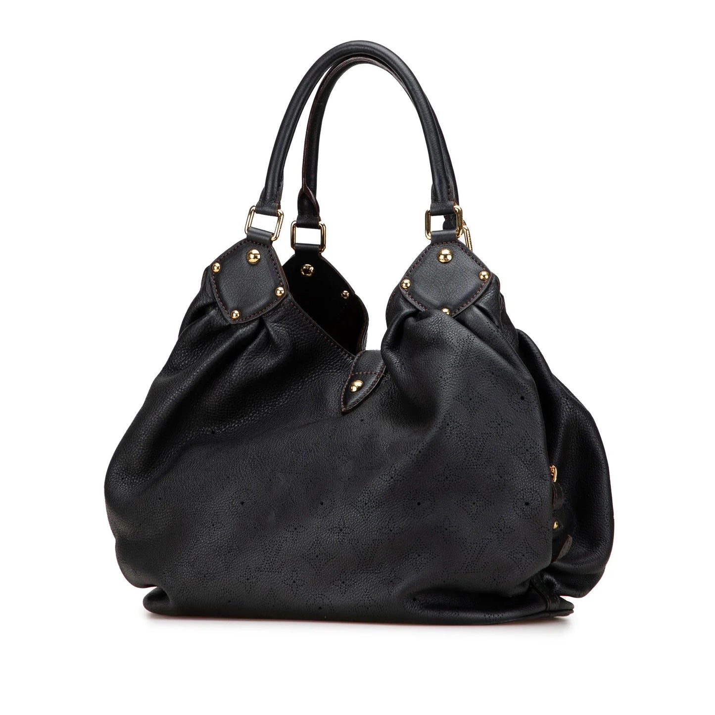 Black Louis Vuitton Monogram Mahina L Hobo Bag