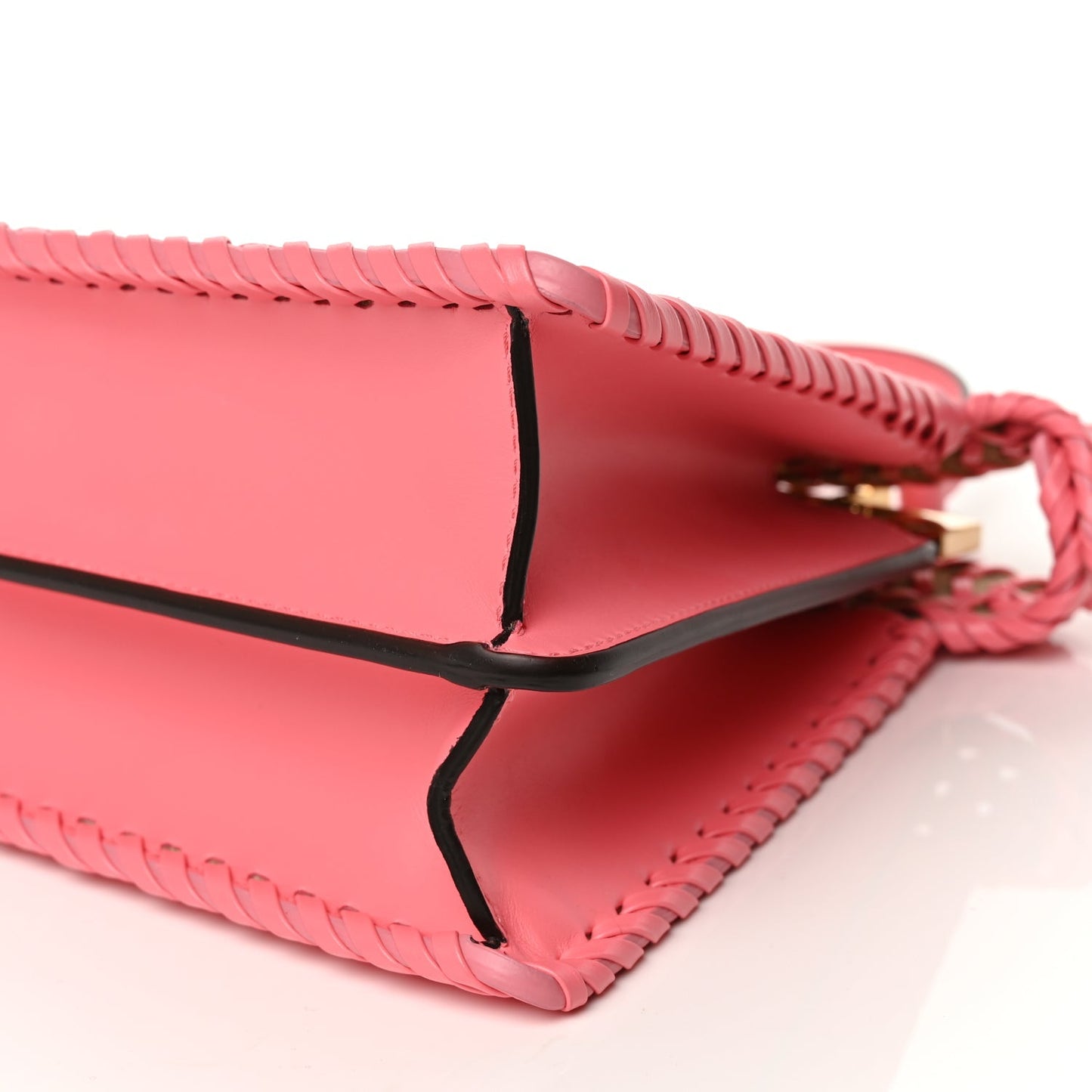 Fendi Vitello King Shiny Nappa Intreccio Small Peekaboo I SEE U Satchel Pink Dalia