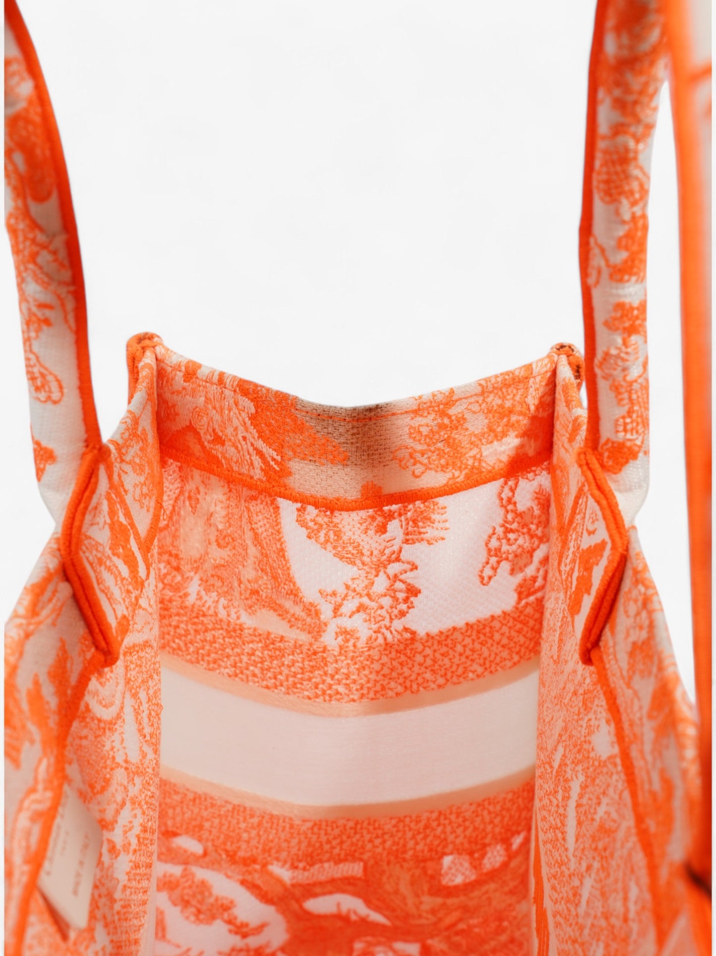 Christian Dior Book Tote Fluorescent Orange / White Mesh Medium