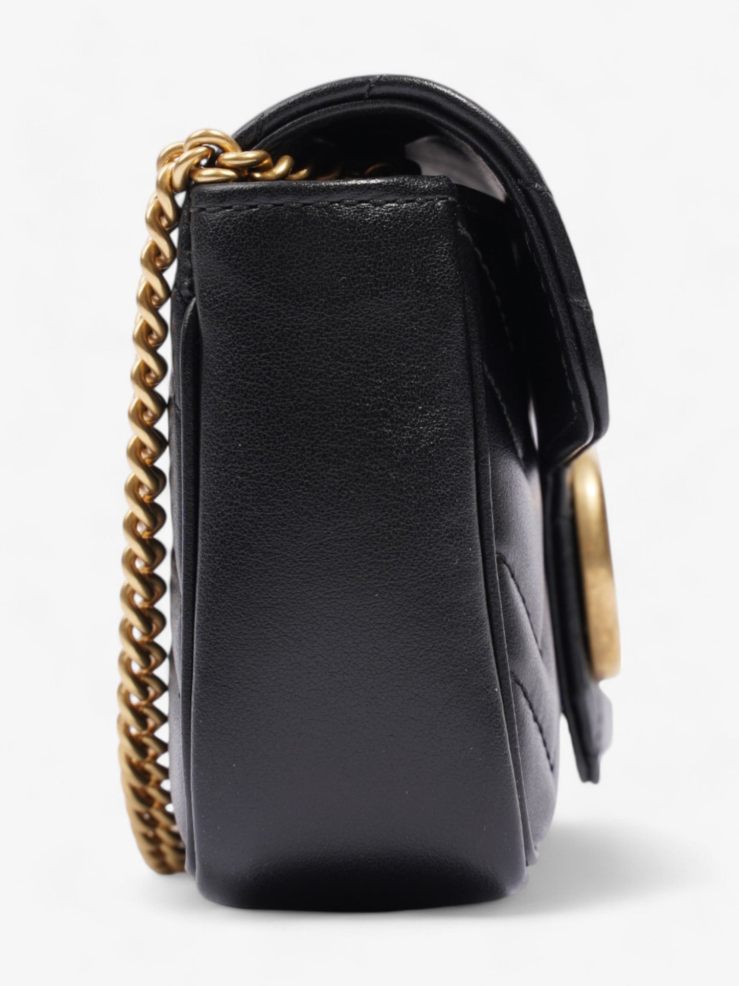 Gucci GG Marmont Black Matelasse Leather Super Mini