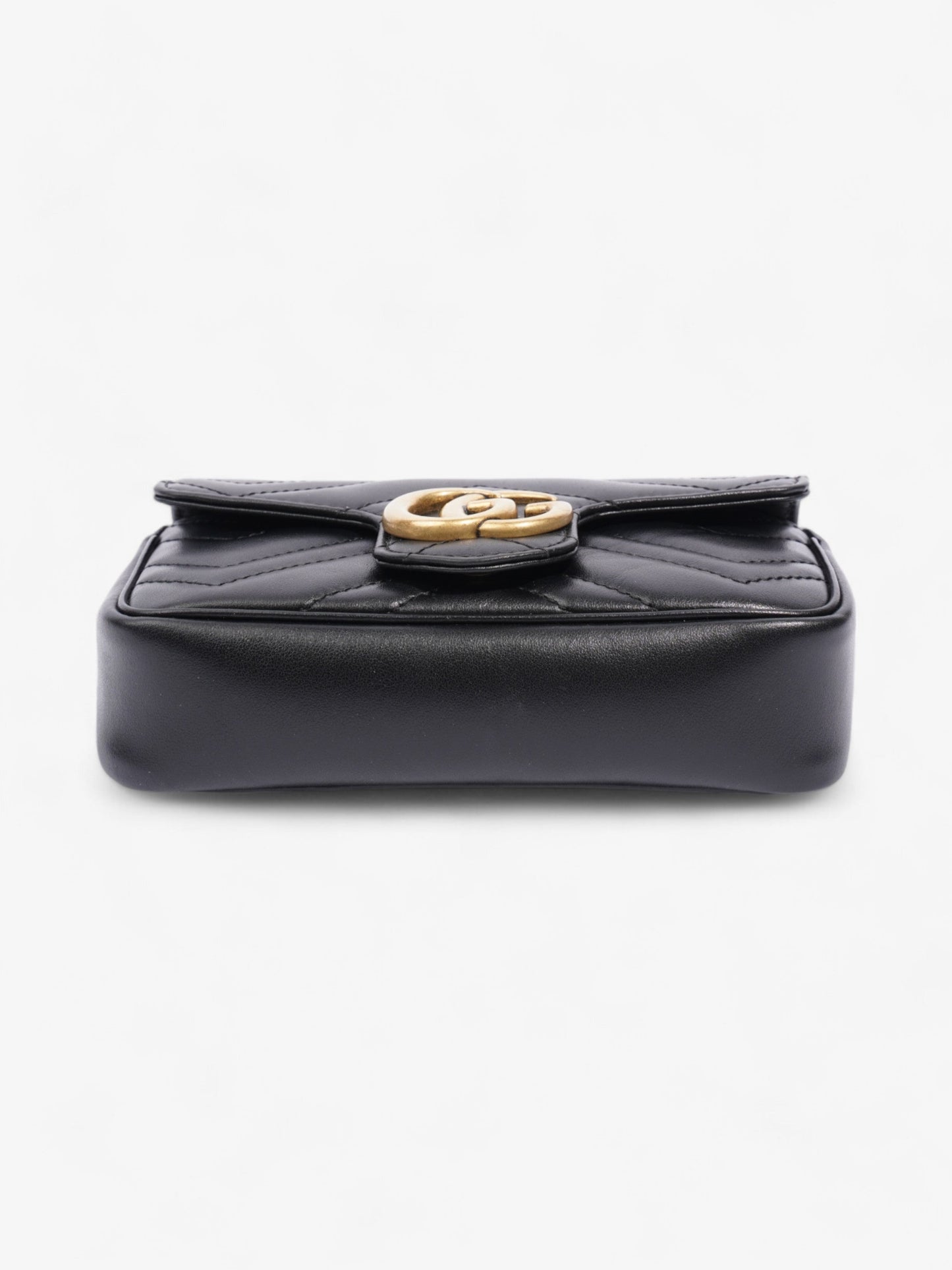 Gucci GG Marmont Black Matelasse Leather Super Mini
