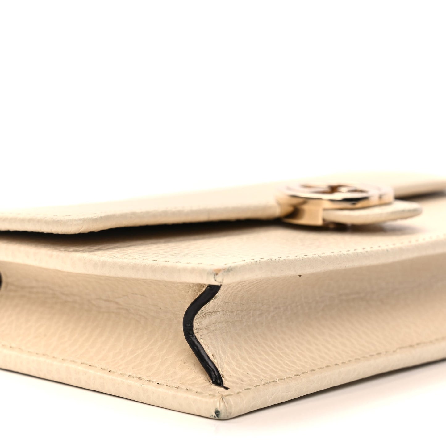 Gucci Dollar Calfskin Interlocking G Chain Wallet Ivoire