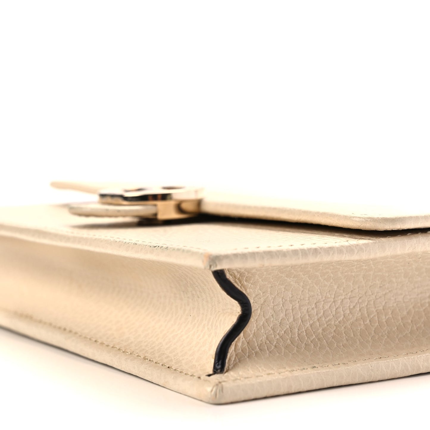 Gucci Dollar Calfskin Interlocking G Chain Wallet Ivoire