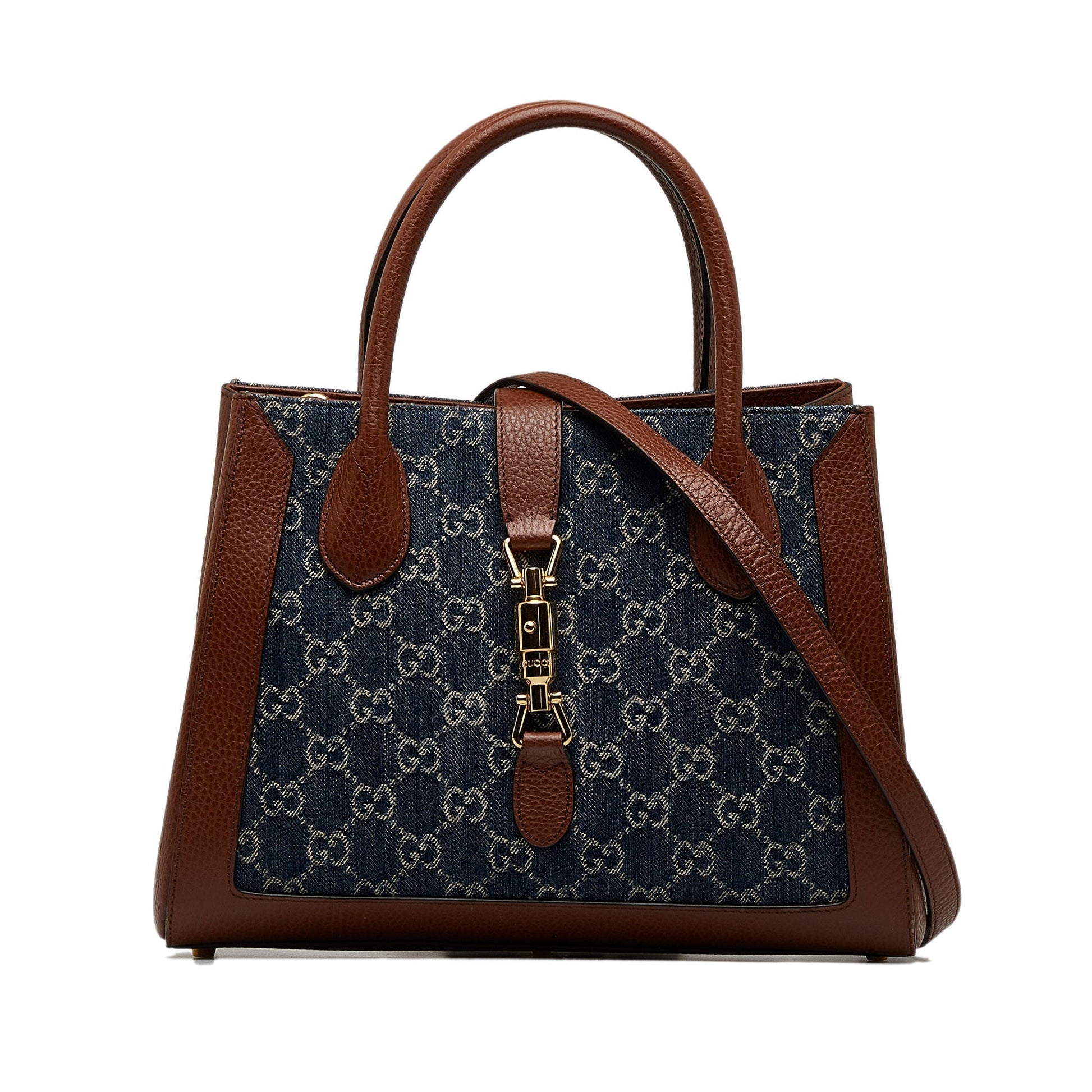 Gucci Jackie Blue Leather Denim Tote