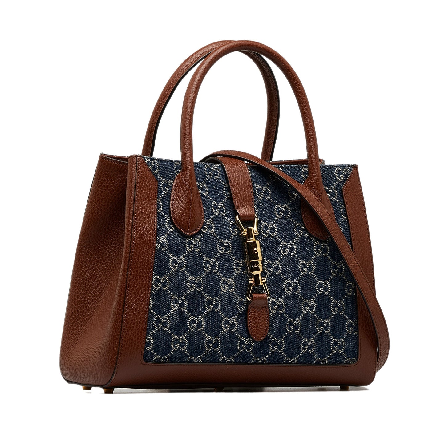 Gucci Jackie Blue Leather Denim Tote
