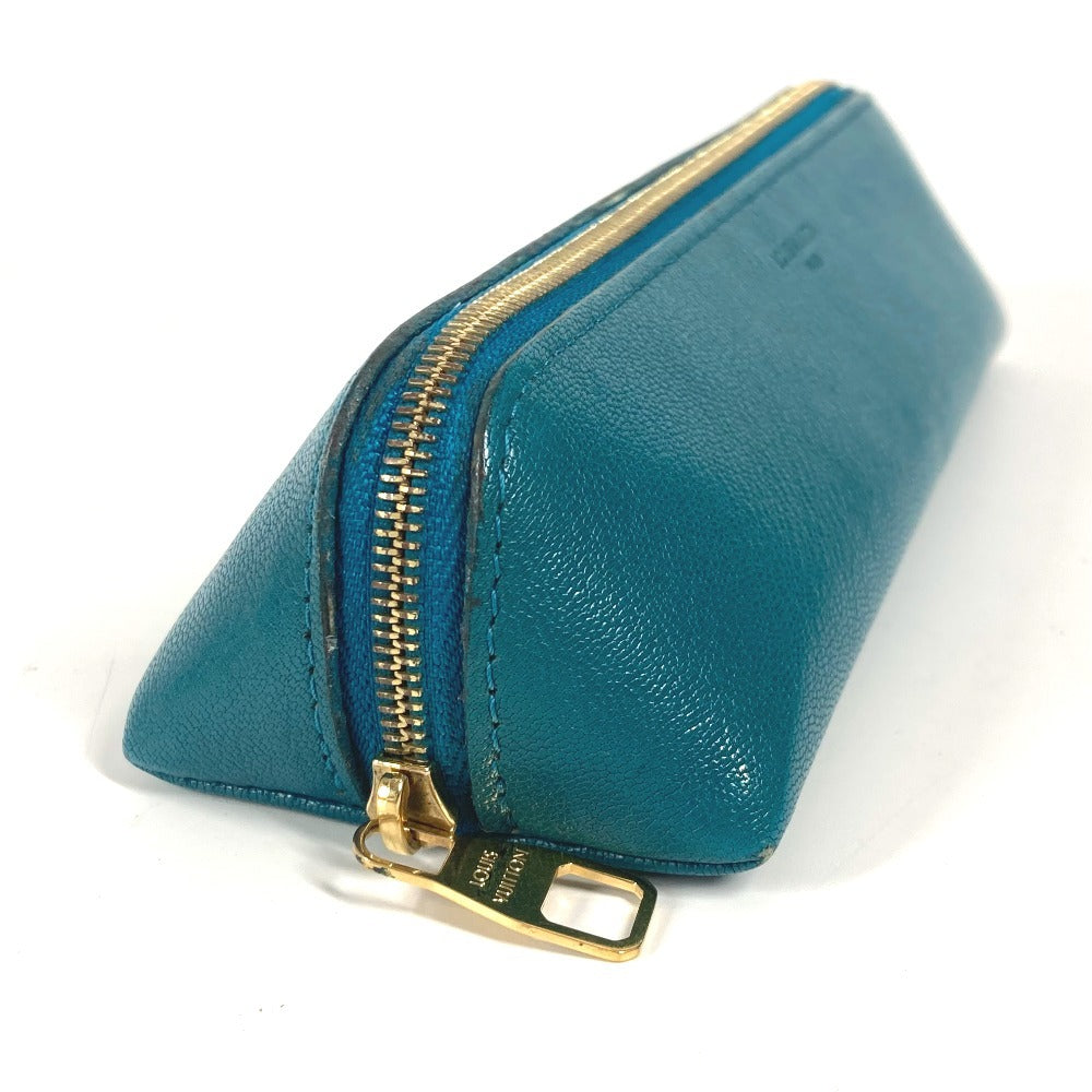 LOUIS VUITTON pencil case Nomad leather blue Nomad Truth Elizabeth unisex(Unisex)