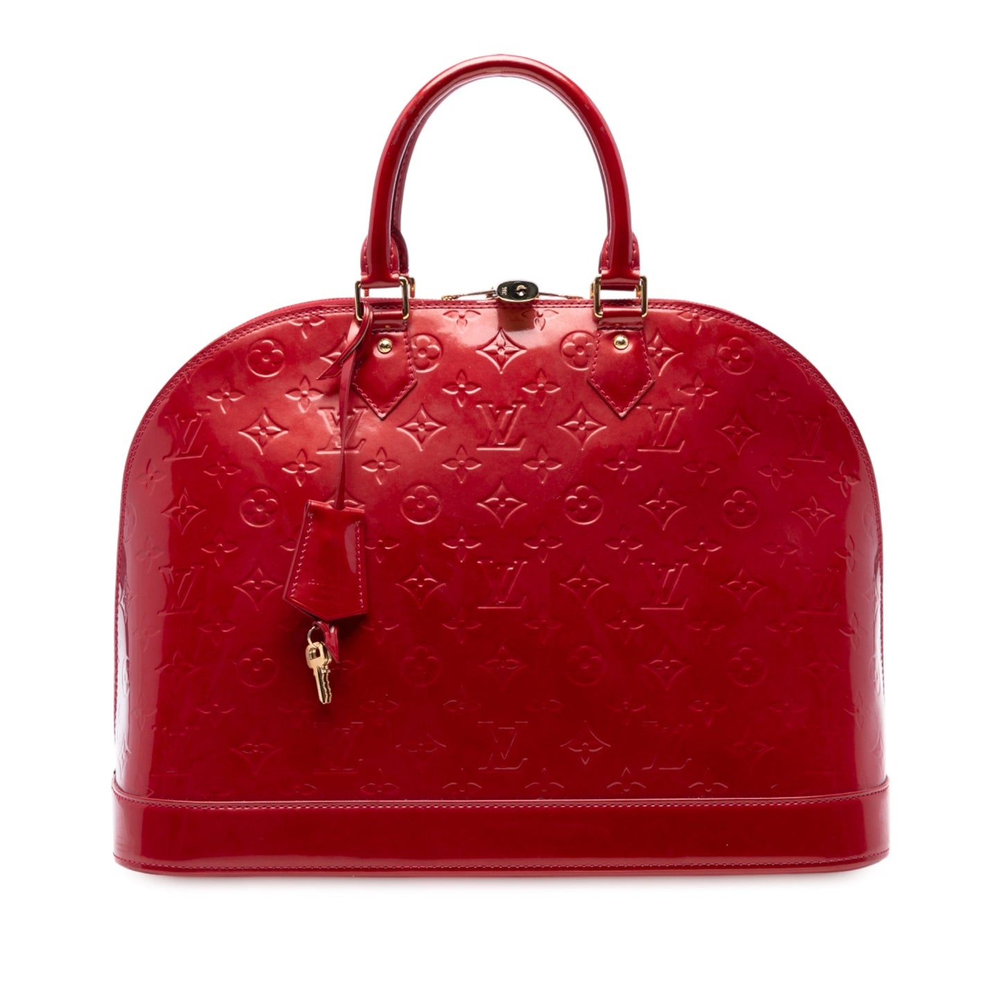 Red Louis Vuitton Monogram Vernis Alma GM Handbag