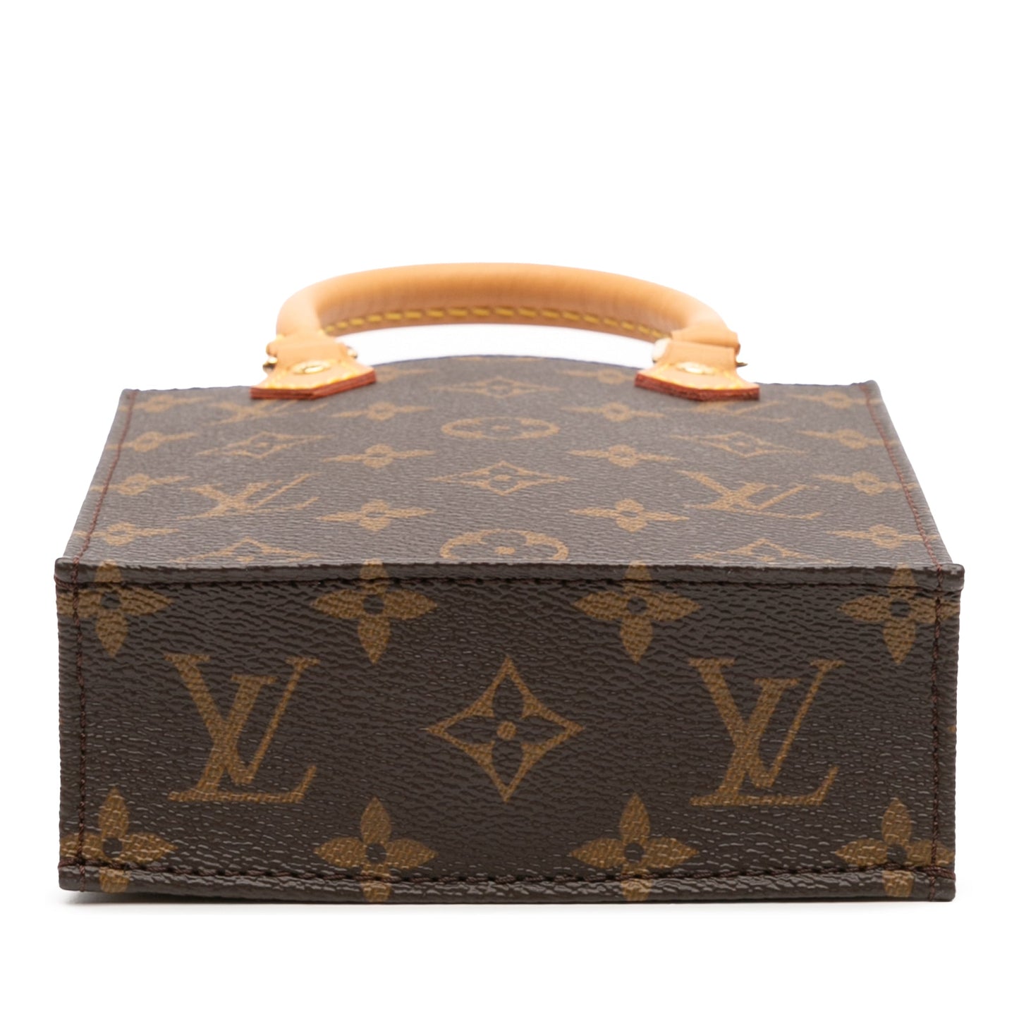 Brown Louis Vuitton Monogram Petit Sac Plat Satchel
