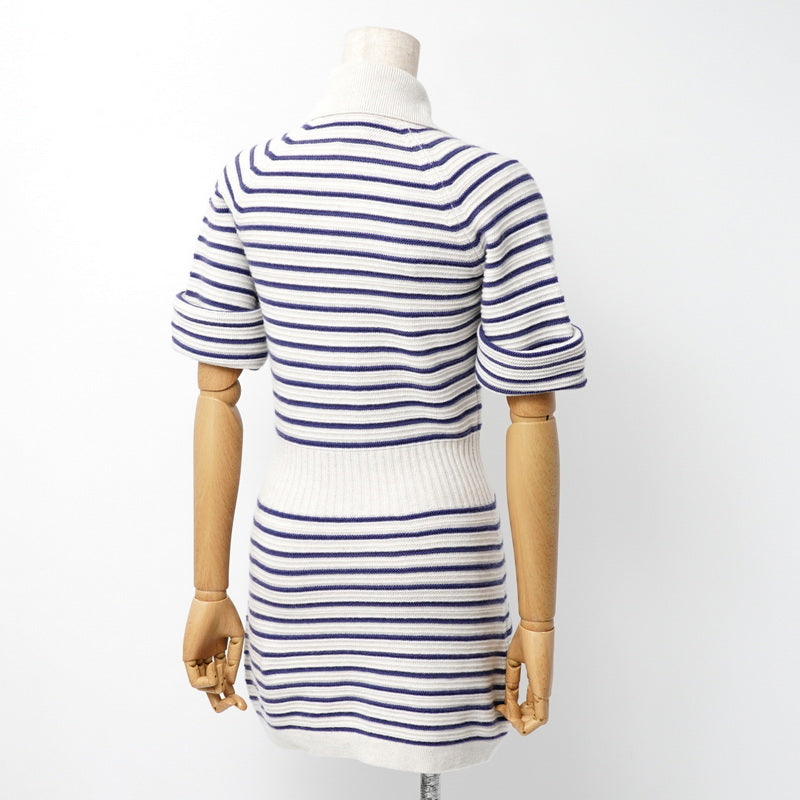 CHANEL one piece P51637 knit Off White / Navy Women 34