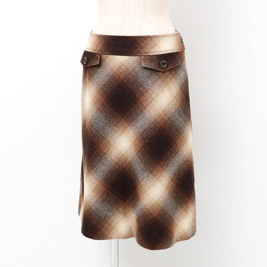 BURBERRY skirt FX366-863-55 wool Brown / Ivory Women 38