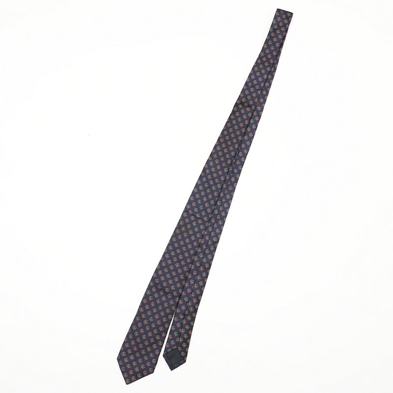 GUCCI tie silk Navy 148x3.1" mens