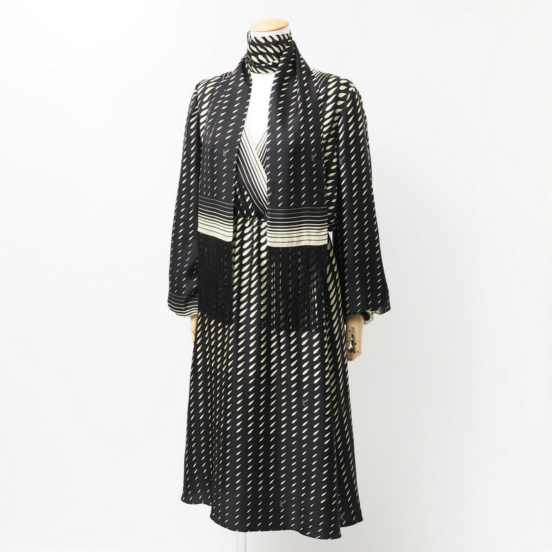 GUCCI one piece 643440 silk Black x Ivory 42?170/92Y?