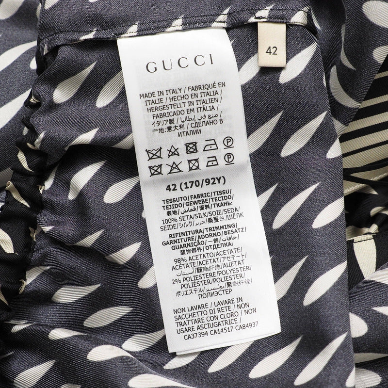 GUCCI one piece 643440 silk Black x Ivory 42?170/92Y?