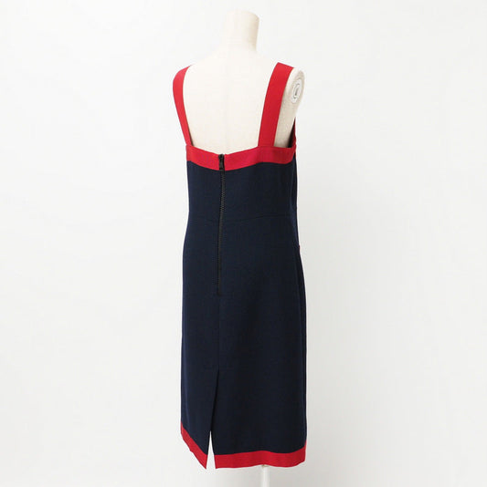 GUCCI one piece 550784 86% wool, 14% nylon Navy x red 42