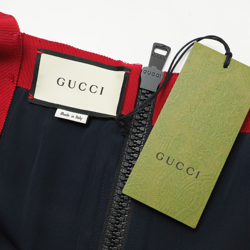 GUCCI one piece 550784 86% wool, 14% nylon Navy x red Women 42