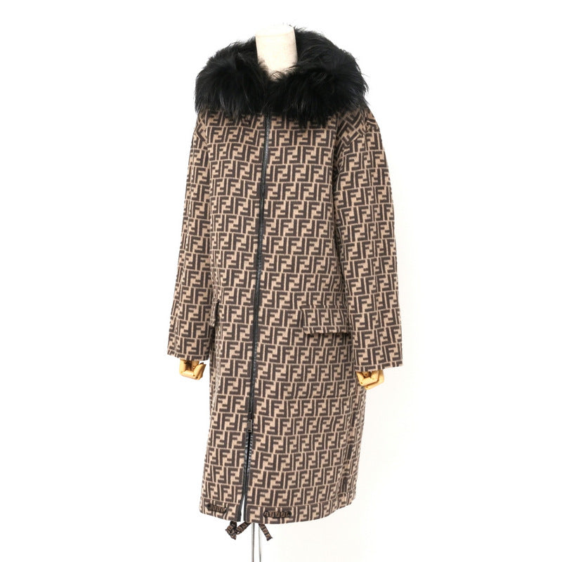 FENDI coat wool Black/Brown Double F FF8581 40