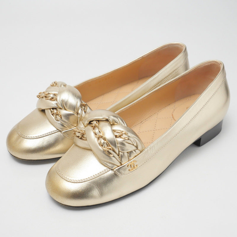 CHANEL pumps G32954 leather gold Women 36.5C