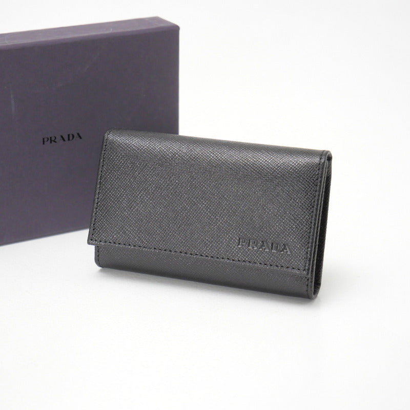 PRADA Key case Key holder  M25U leather black DEPOS unisex(Unisex)