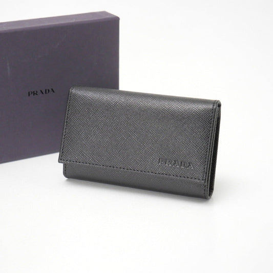 PRADA Key case Key holder  M25U leather black DEPOS unisex(Unisex)
