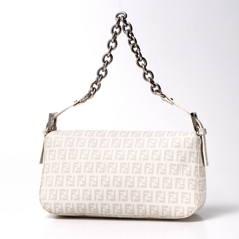 FENDI Handbag 8BR003 PVC White x gray Women