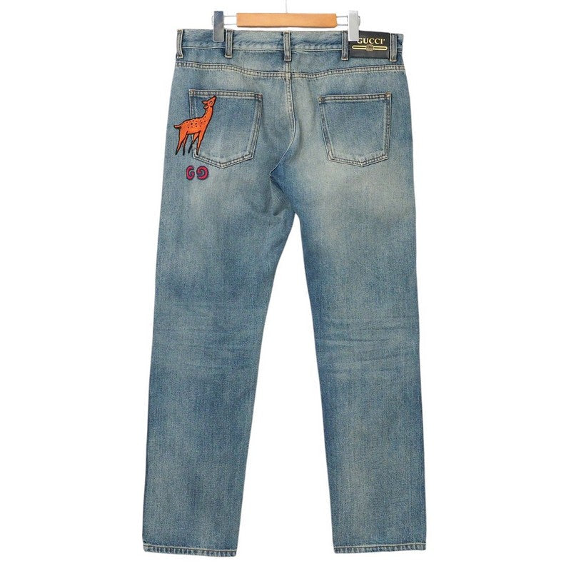 GUCCI Denim pants Cotton denim Blue type mens 36