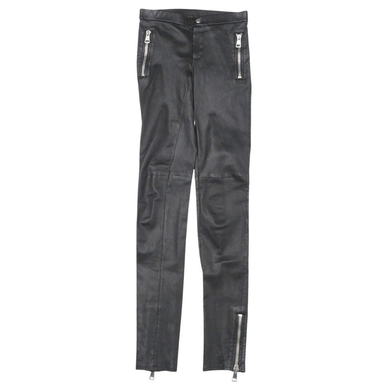 GUCCI skinny pants 360417 lambskin black Women 36