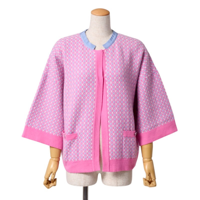 CHANEL cardigan P47949 cashmere pink/light blue Women 34