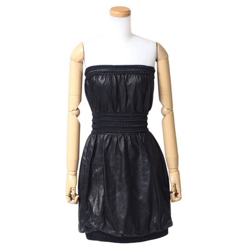 FENDI one piece FPB619 6BN Sheep leather black Women 38