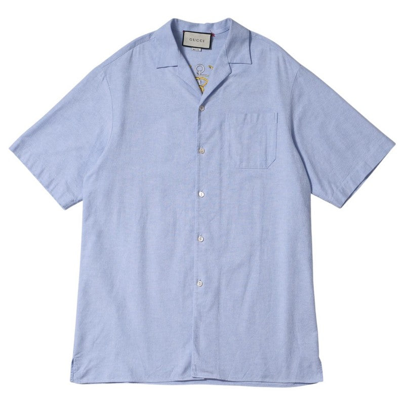 GUCCI Short sleeve shirt 604109 cotton blue mens 46