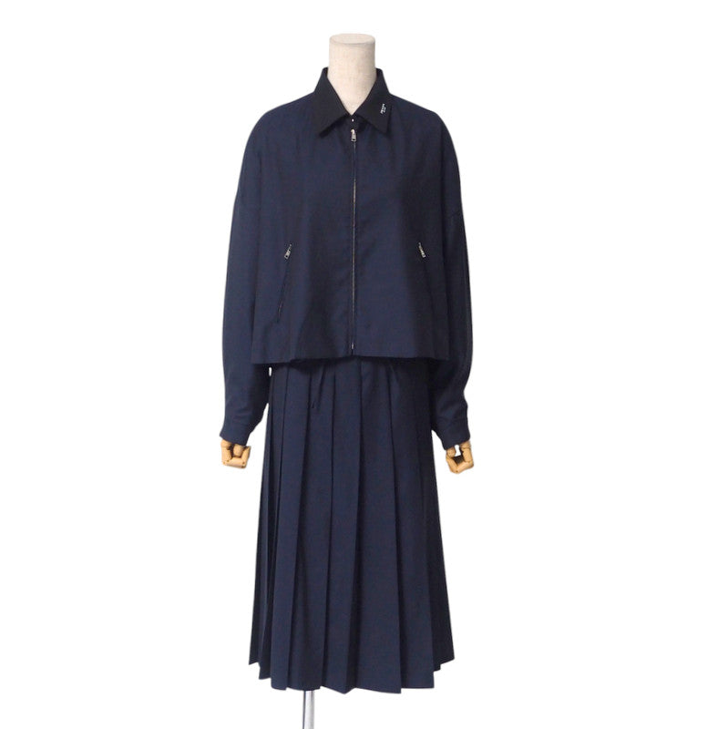PRADA setup P522N/P145V wool Navy Women Jacket: 38, Skirt: 36S