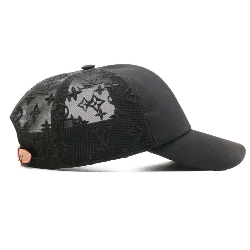LOUIS VUITTON cap M77115 Cotton polyester black cap baseball monogram mesh mens -