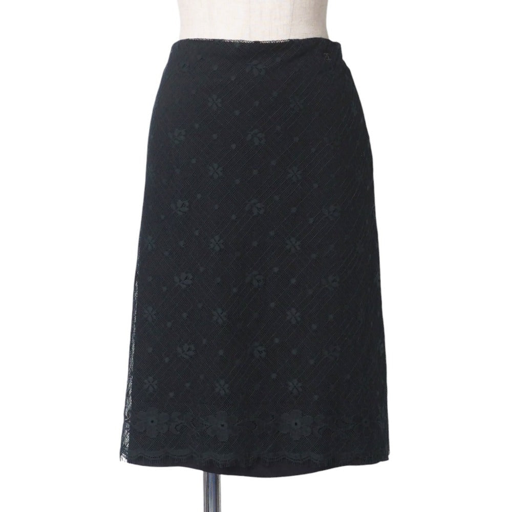 CHANEL skirt P22263 race black Women 40
