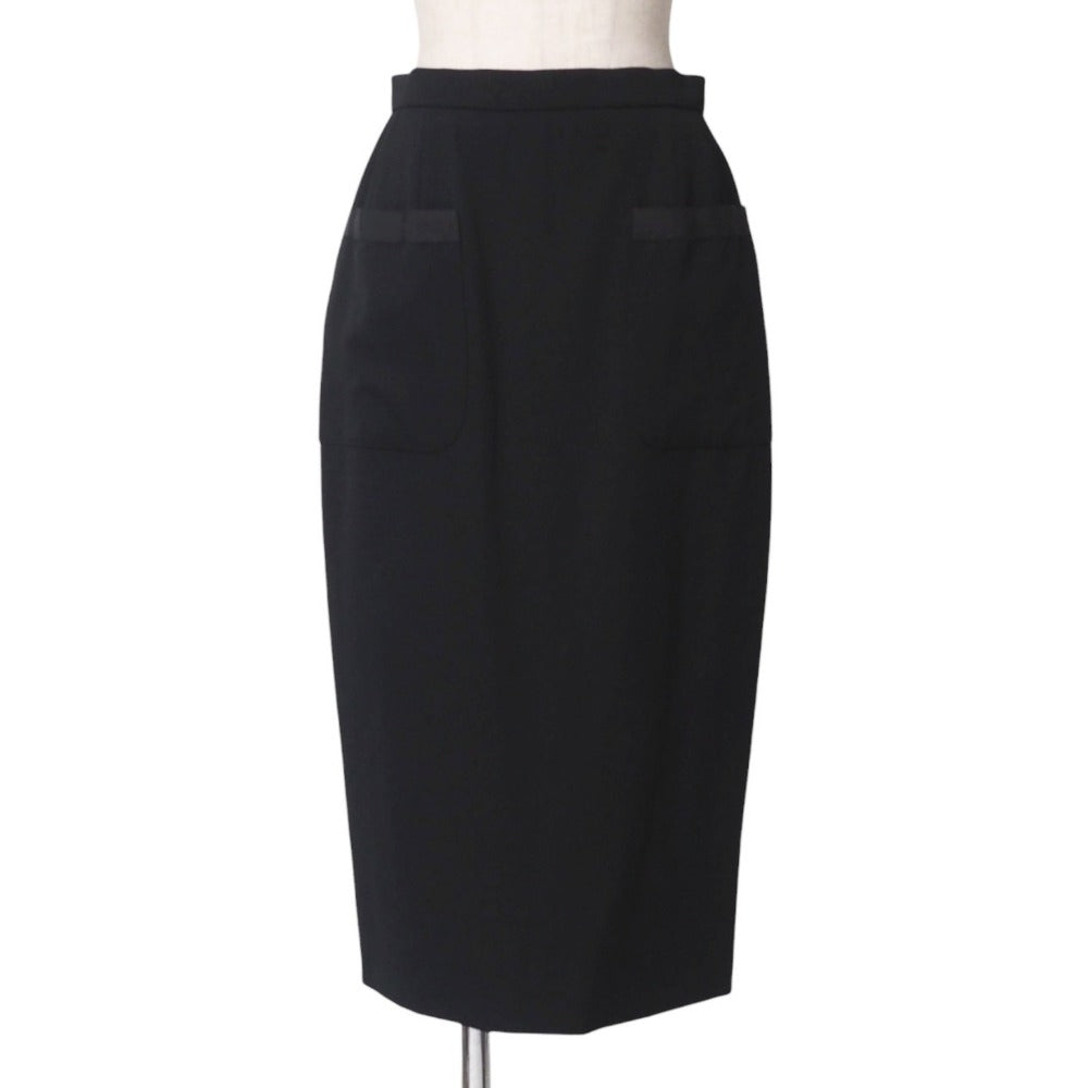 CHANEL skirt P05731 wool black Women 38