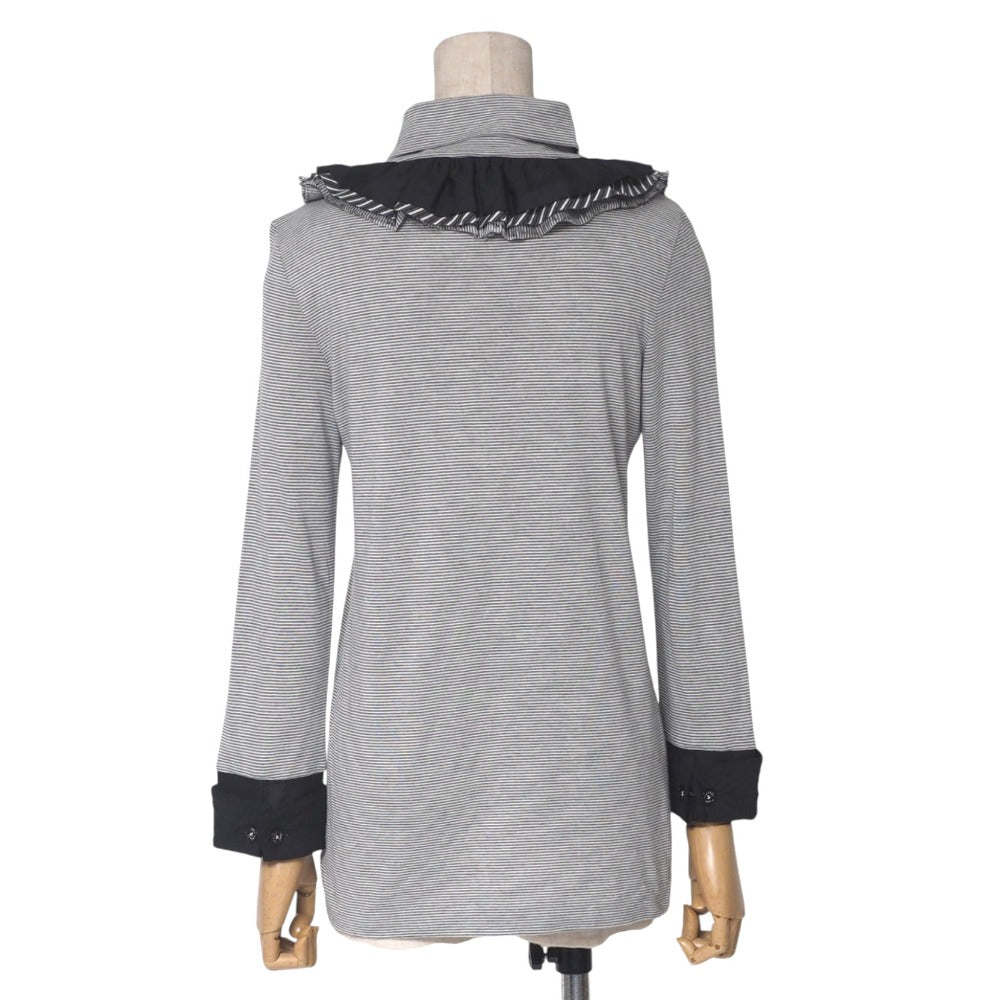 CHANEL Cut P34295 cotton Gray White Black Women 36