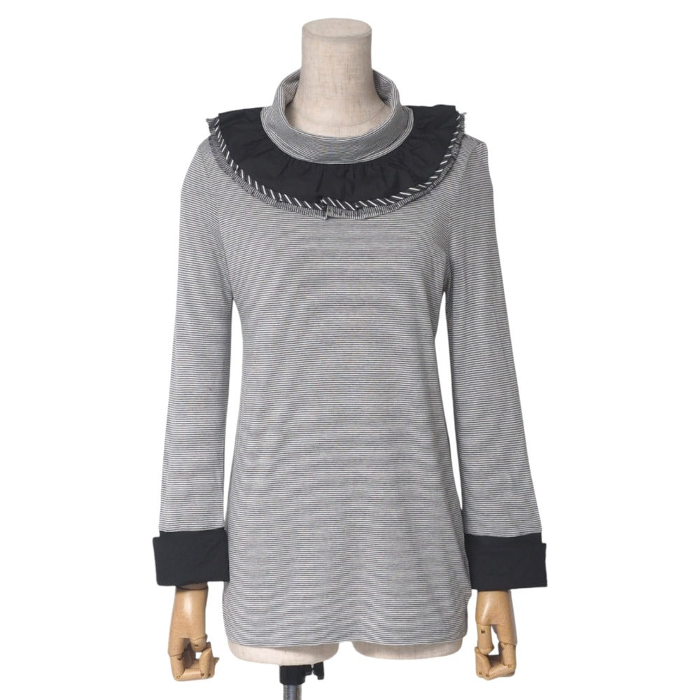 CHANEL Cut P34295 cotton Gray White Black Women 36