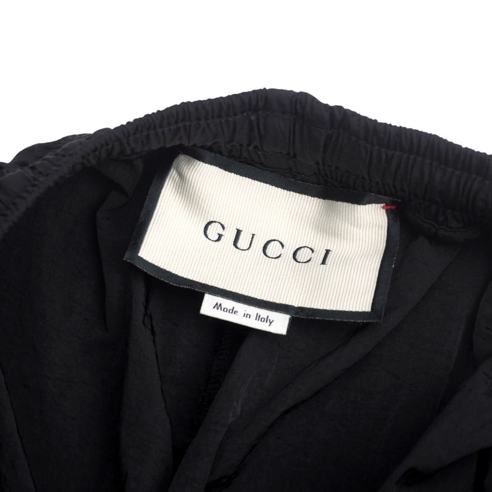 GUCCI Pants 575549 Nylon Black green red Oversized nylon mens S