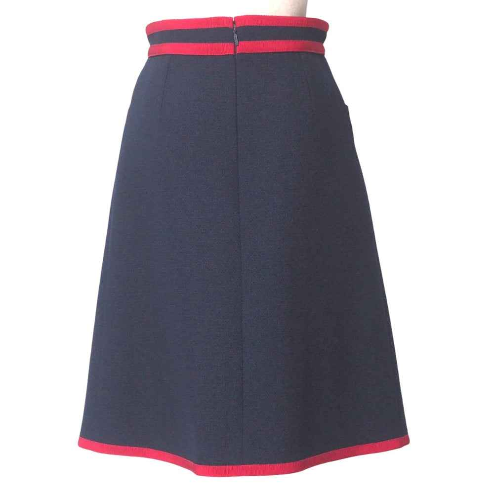 GUCCI skirt 544863 wool Navy red Women 36