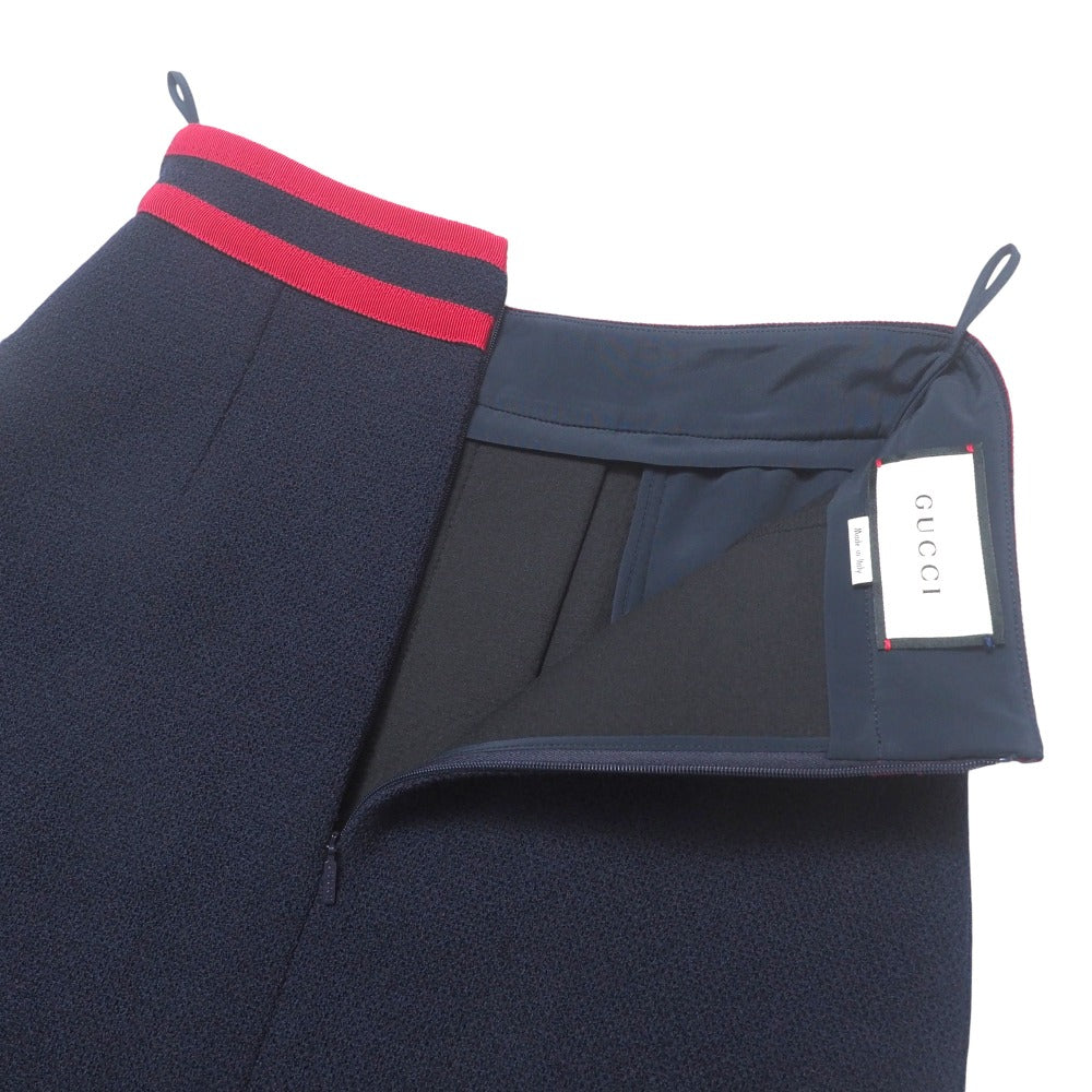 GUCCI skirt 544863 wool Navy red Women 36