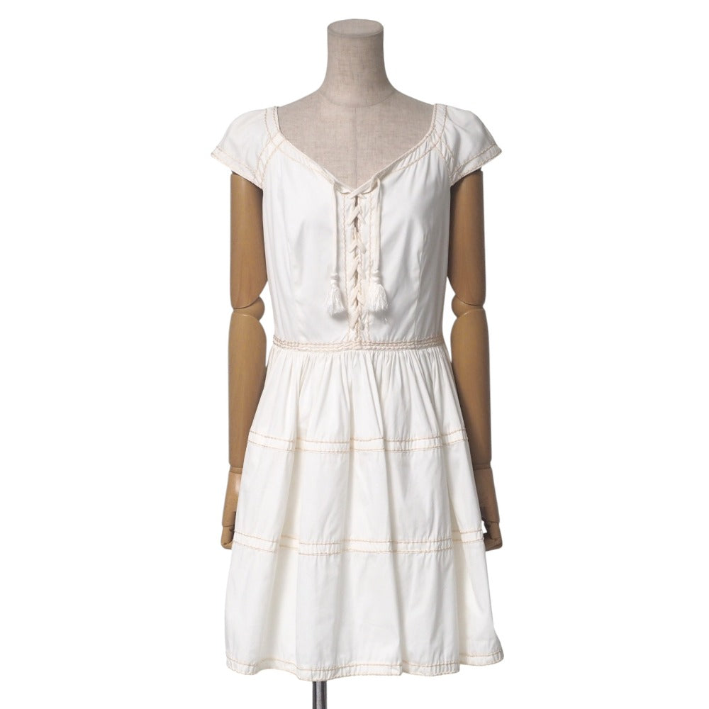 PRADA one piece 78% cotton, 17% nylon, 5% elastane White/stitch: beige P30Y9 Women 38S