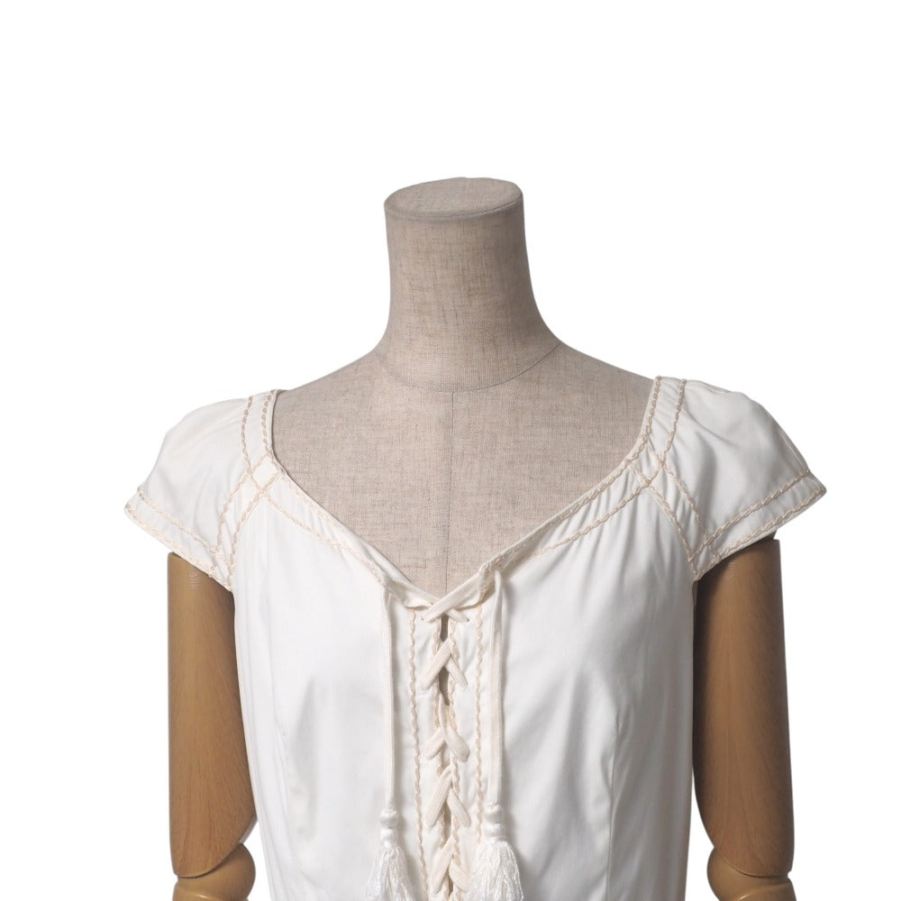 PRADA one piece 78% cotton, 17% nylon, 5% elastane White/stitch: beige P30Y9 Women 38S